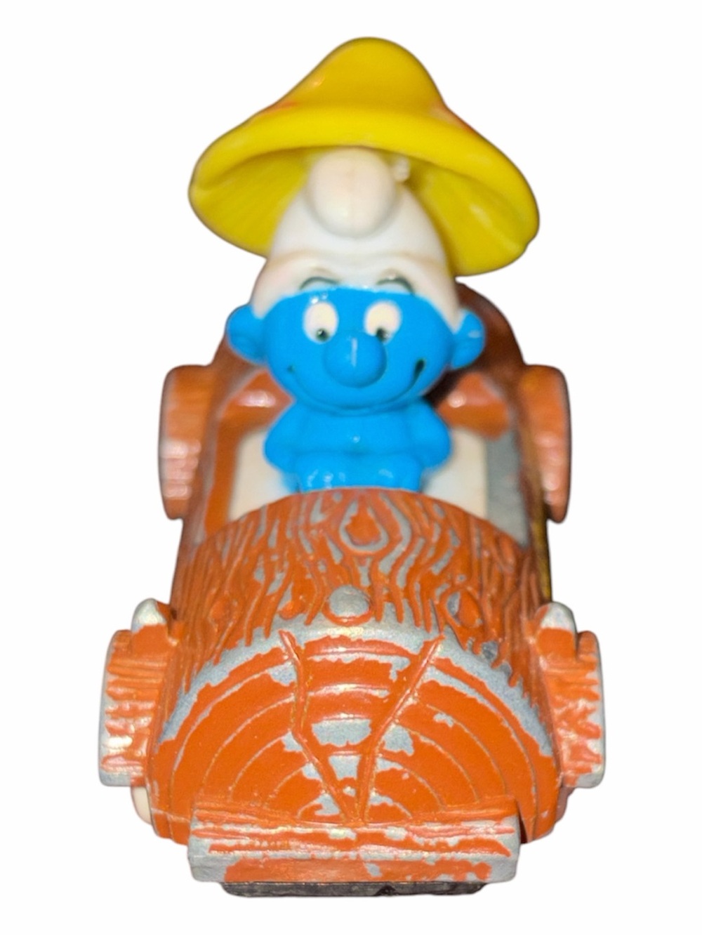 Ertl Handy Smurf 3 Vintage 1982 Log Smurf About Diecast Metal Toy Car - Picture 4 of 5